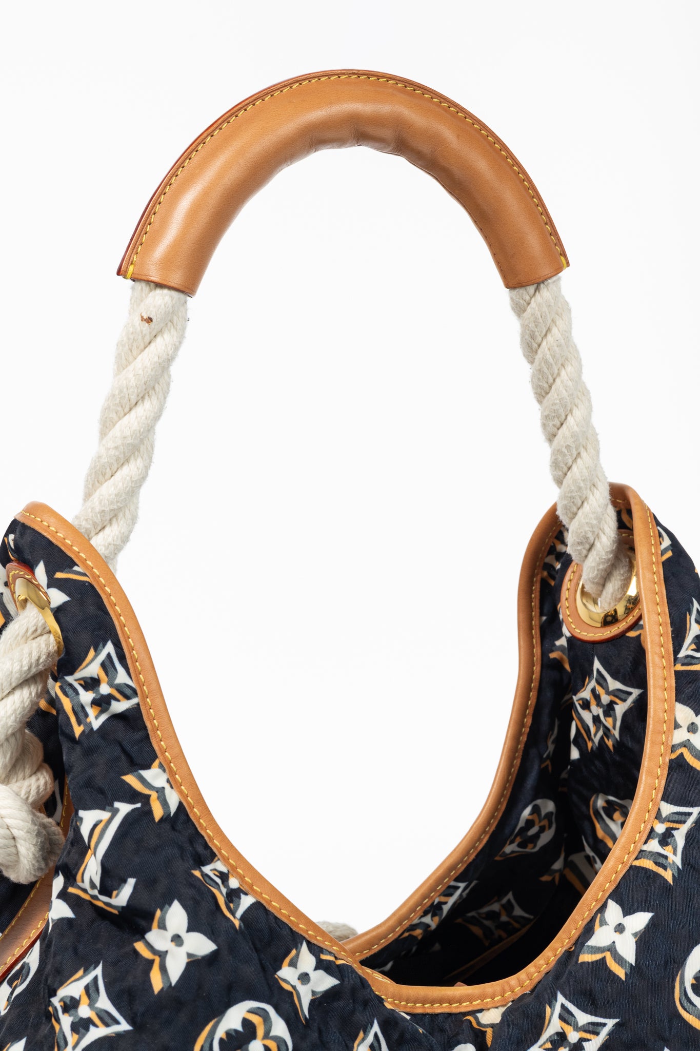 Louis Vuitton Cruise 2010 Bulles MM Navy Nylon Monogram Rope-Tassel Hobo Bag