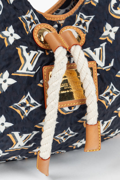 Louis Vuitton Cruise 2010 Bulles MM Navy Nylon Monogram Rope-Tassel Hobo Bag