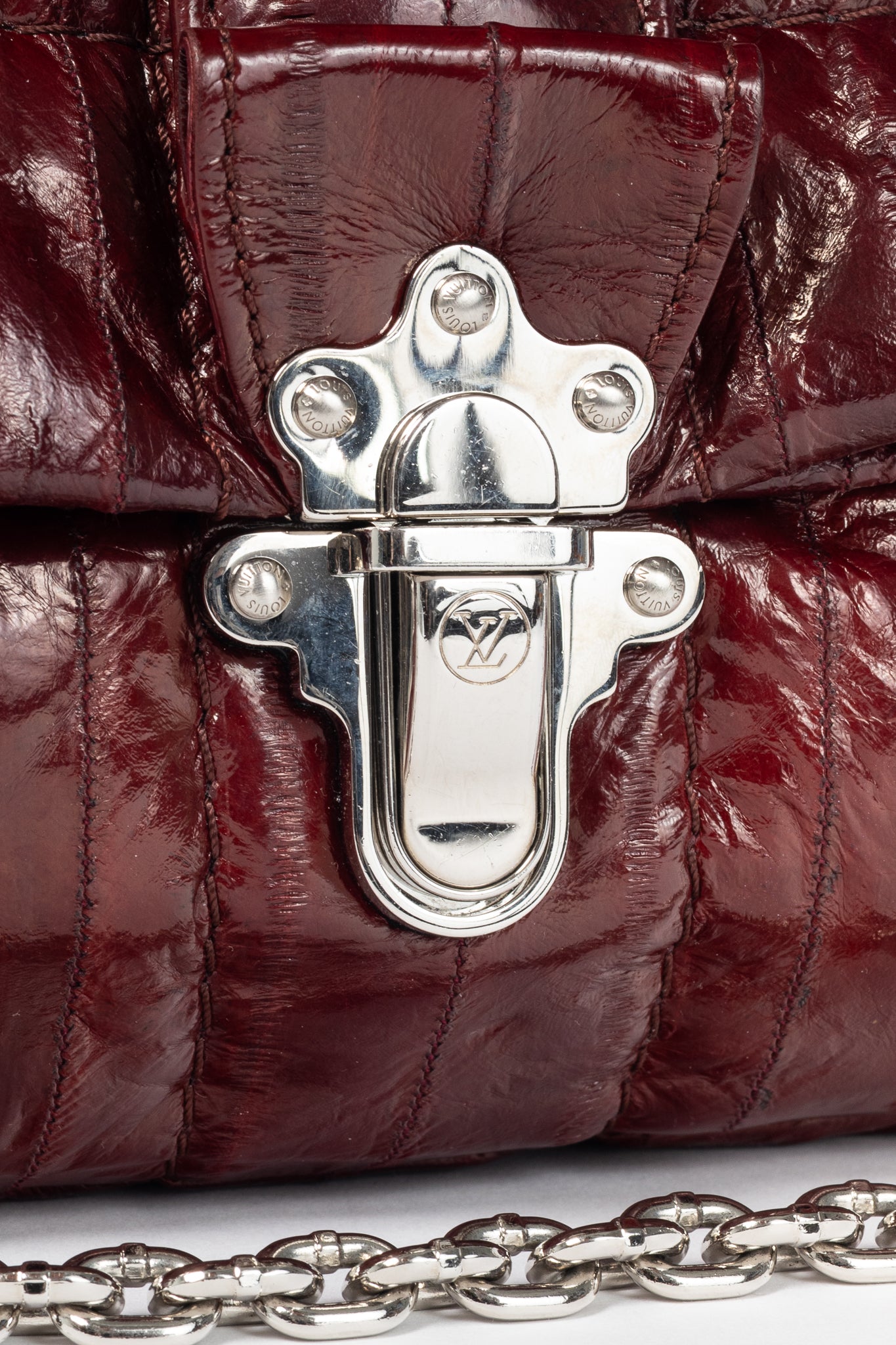 Louis Vuitton SS/15 Runway Cloud Clutch GM Burgundy Eelskin Foldover Bag