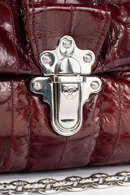 Louis Vuitton SS/15 Runway Cloud Clutch GM Burgundy Eelskin Foldover Bag
