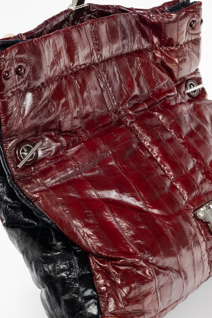 Louis Vuitton SS/15 Runway Cloud Clutch GM Burgundy Eelskin Foldover Bag