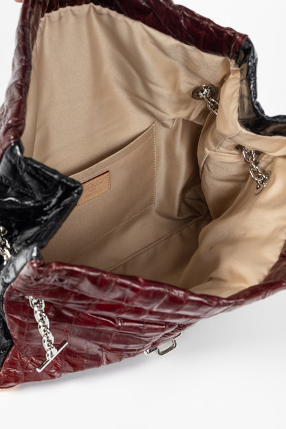 Louis Vuitton SS/15 Runway Cloud Clutch GM Burgundy Eelskin Foldover Bag