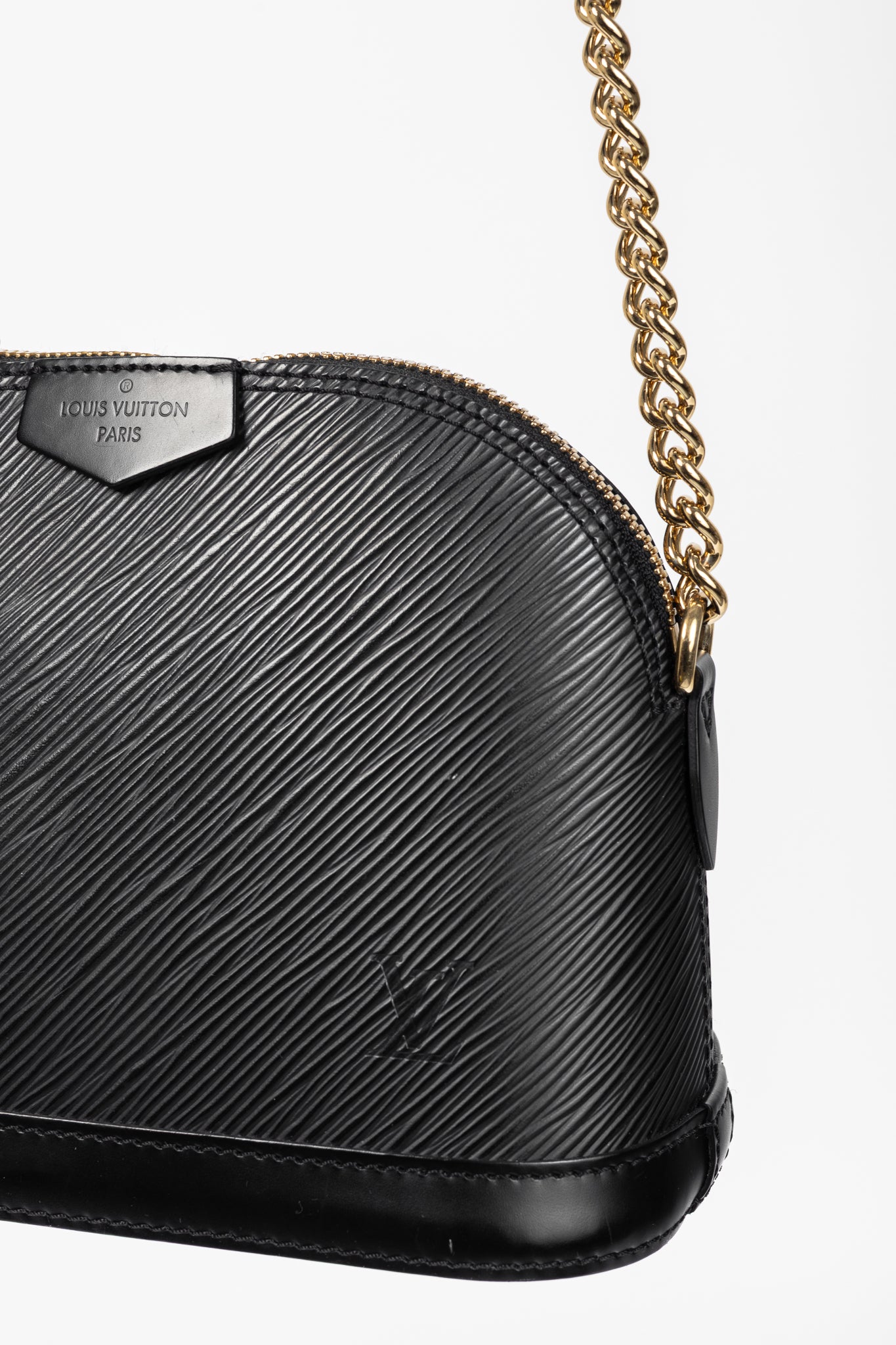 Louis Vuitton Alma Mini Noir Epi Chain-Strap Shoulder Bag