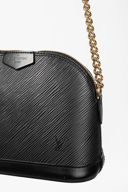 Louis Vuitton Alma Mini Noir Epi Chain-Strap Shoulder Bag