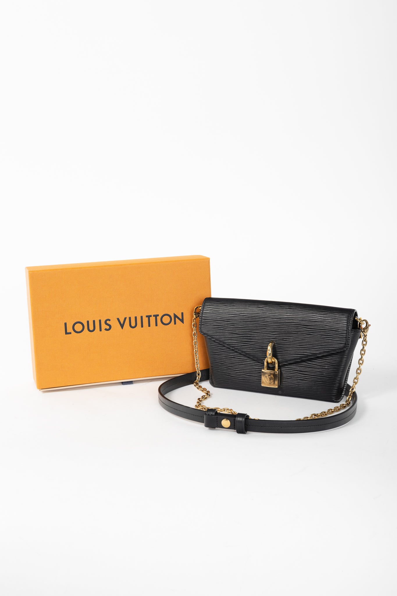 Louis Vuitton Padlock on Strap Black Epi Crossbody Belt Bag