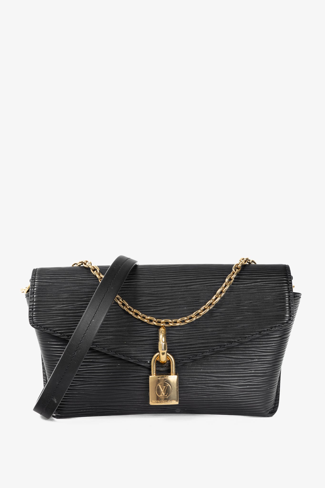 Louis Vuitton Padlock on Strap Black Epi Crossbody Belt Bag