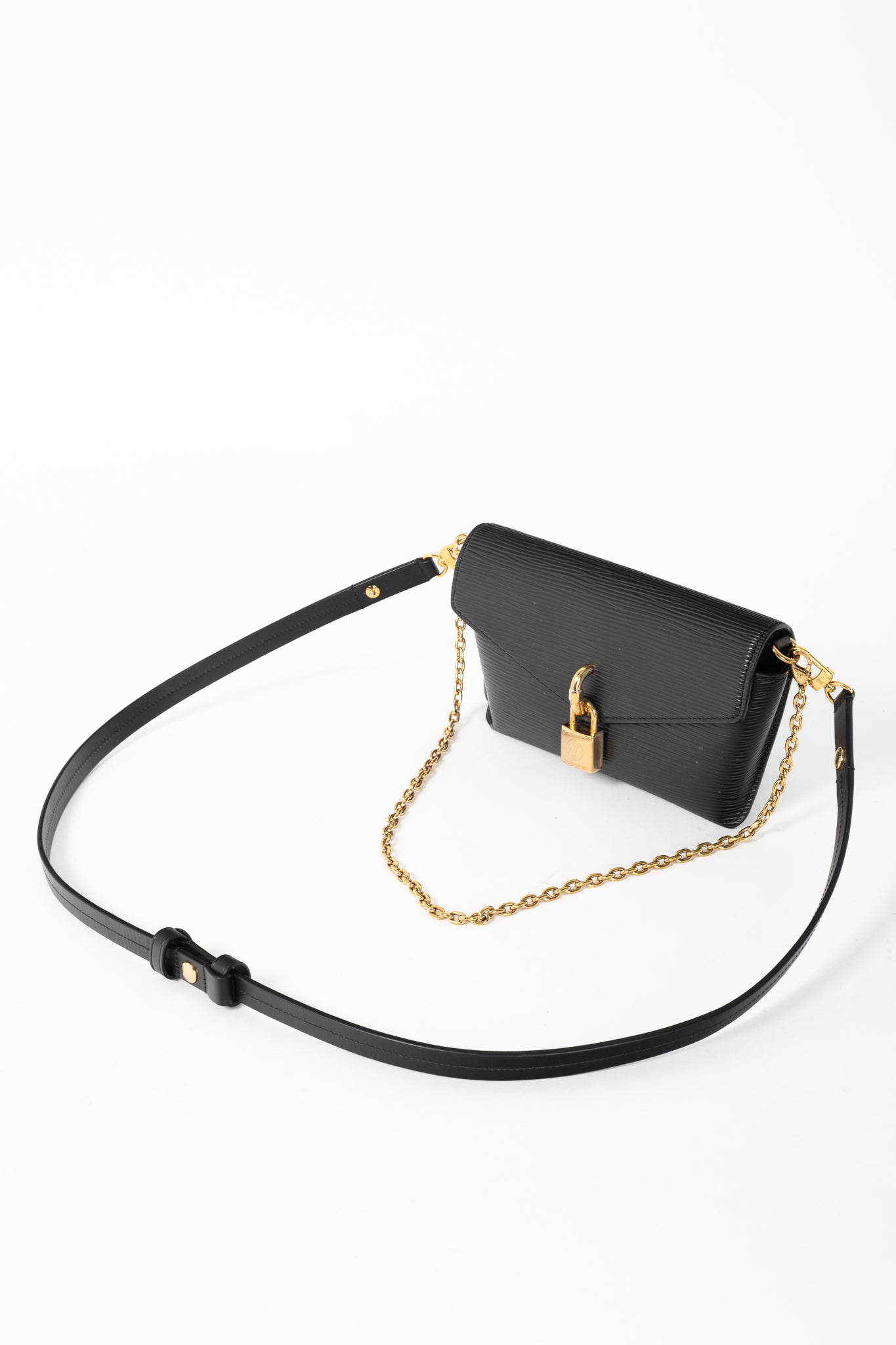 Louis Vuitton Padlock on Strap Black Epi Crossbody Belt Bag