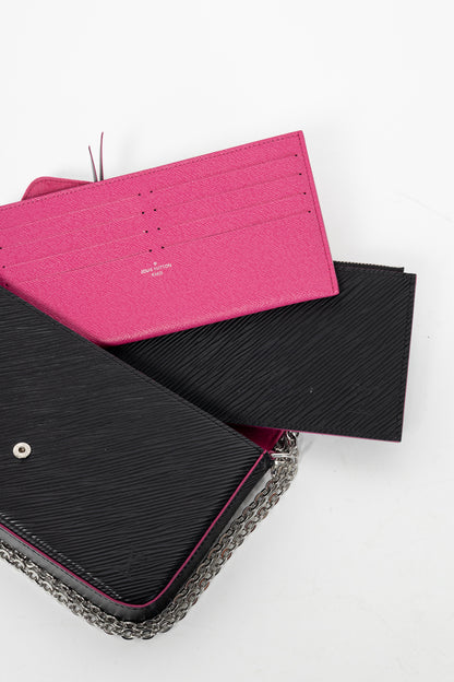 Louis Vuitton Felicie Noir & Fuchsia Epi Leather Pochette
