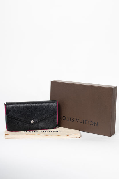 Louis Vuitton Felicie Noir & Fuchsia Epi Leather Pochette