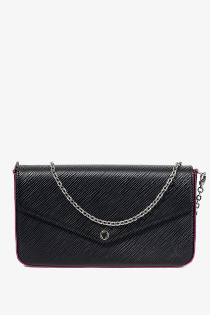 Louis Vuitton Felicie Noir & Fuchsia Epi Leather Pochette