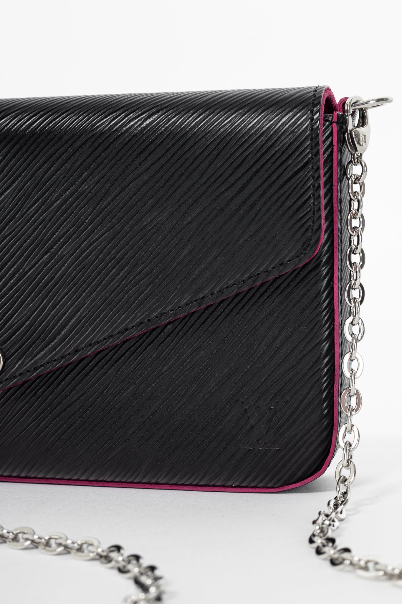 Louis Vuitton Felicie Noir & Fuchsia Epi Leather Pochette