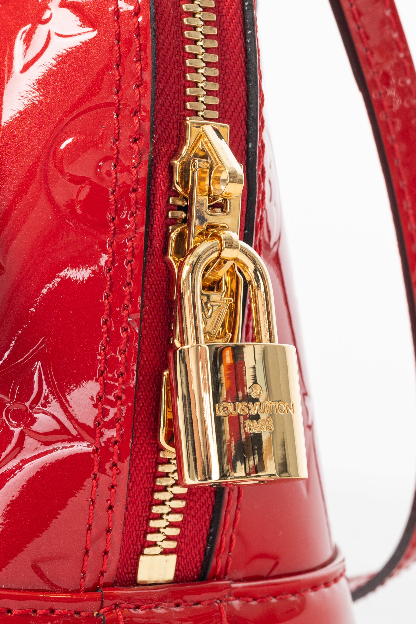 Louis Vuitton Alma BB Cerise Monogram Vernis Tote