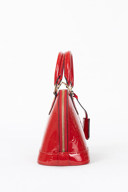 Louis Vuitton Alma BB Cerise Monogram Vernis Tote