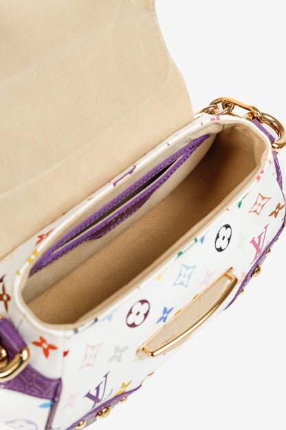 Louis Vuitton x Takashi Murakami Marilyn White Multicolore Purple Crocodile Bag