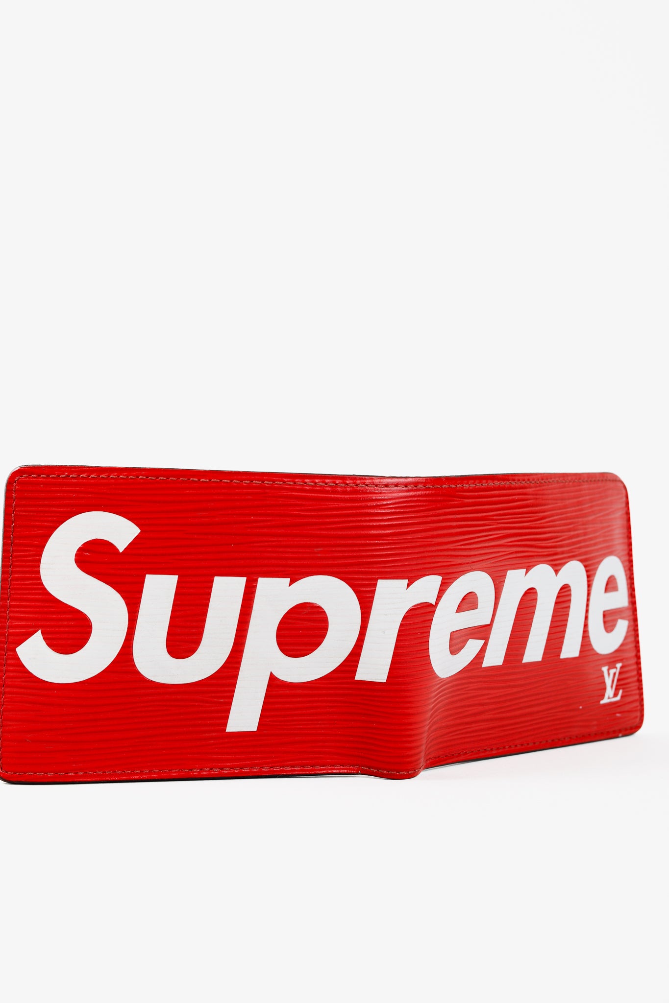 Louis Vuitton X Supreme Slender Red Epi Leather Billfold Wallet