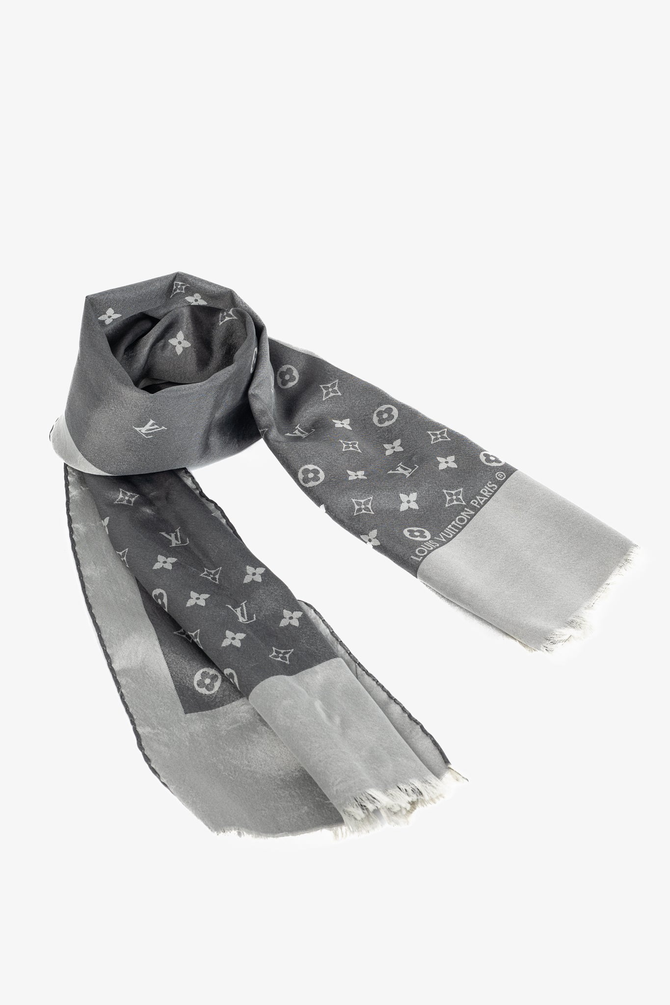 Louis Vuitton Capri Grey Silk Monogram Stole