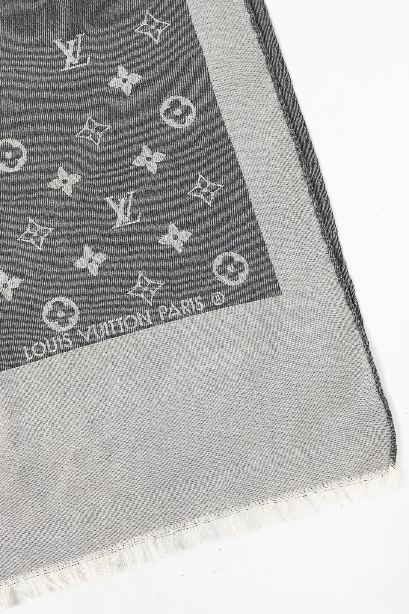 Louis Vuitton Capri Grey Silk Monogram Stole