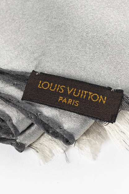 Louis Vuitton Capri Grey Silk Monogram Stole
