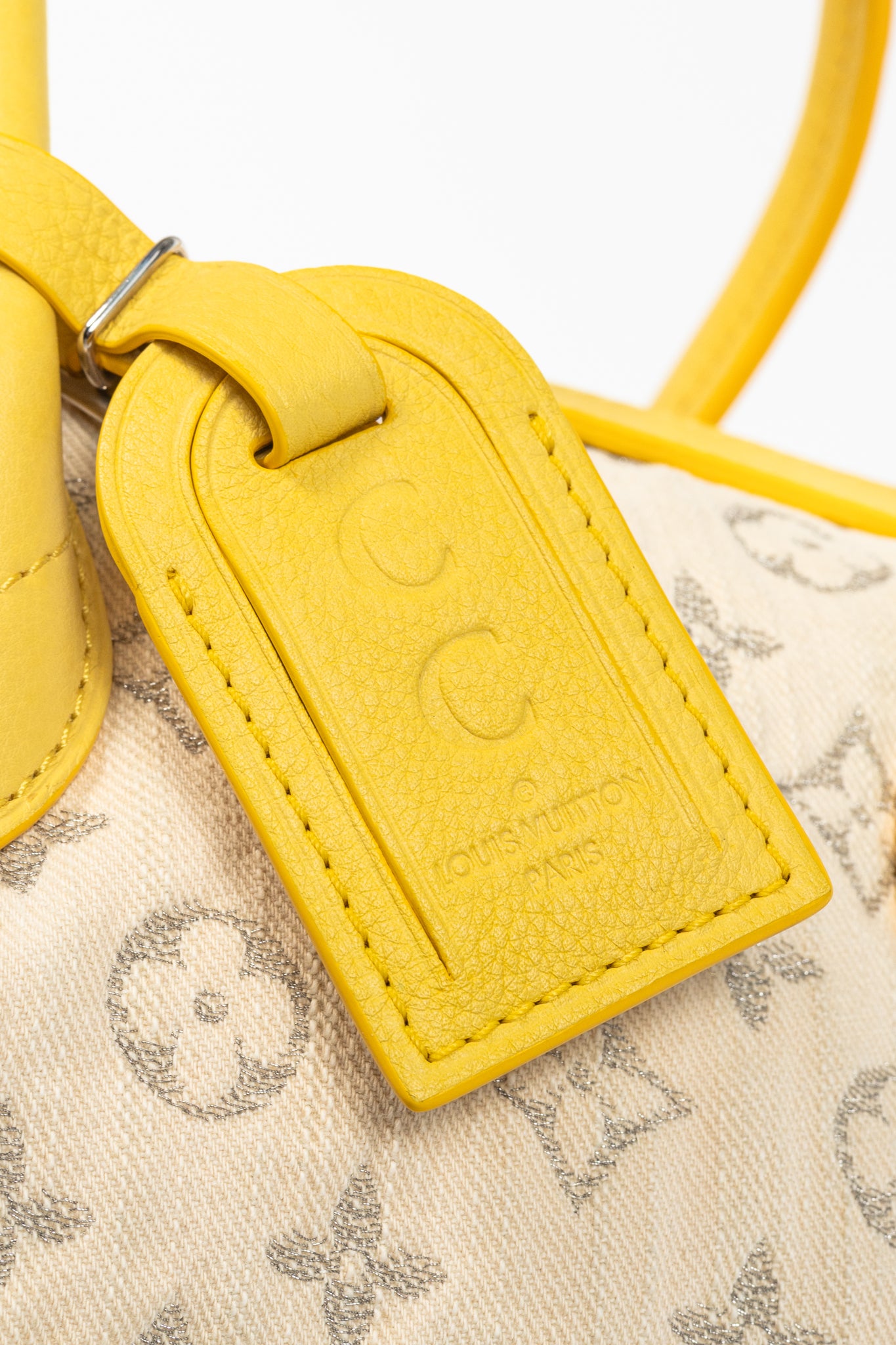 Louis Vuitton SS/12 Squat MM Denim Jaune Handbag