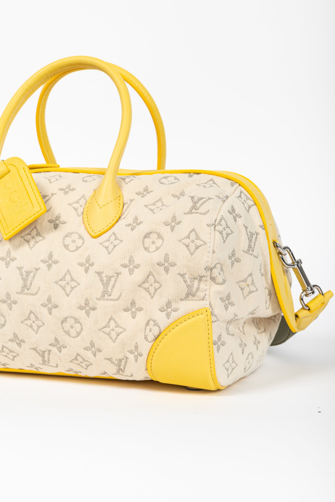 Louis Vuitton SS/12 Squat MM Denim Jaune Handbag
