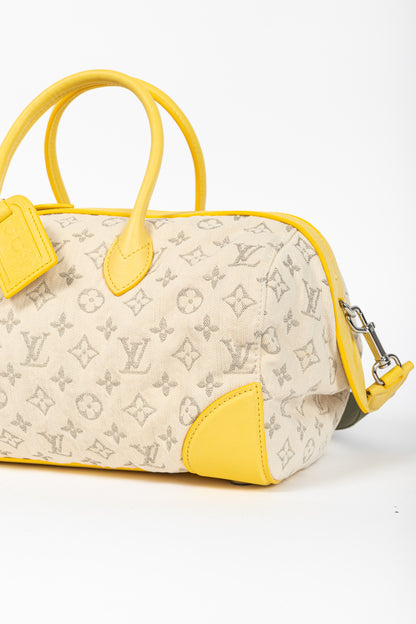 Louis Vuitton SS/12 Squat MM Denim Jaune Handbag