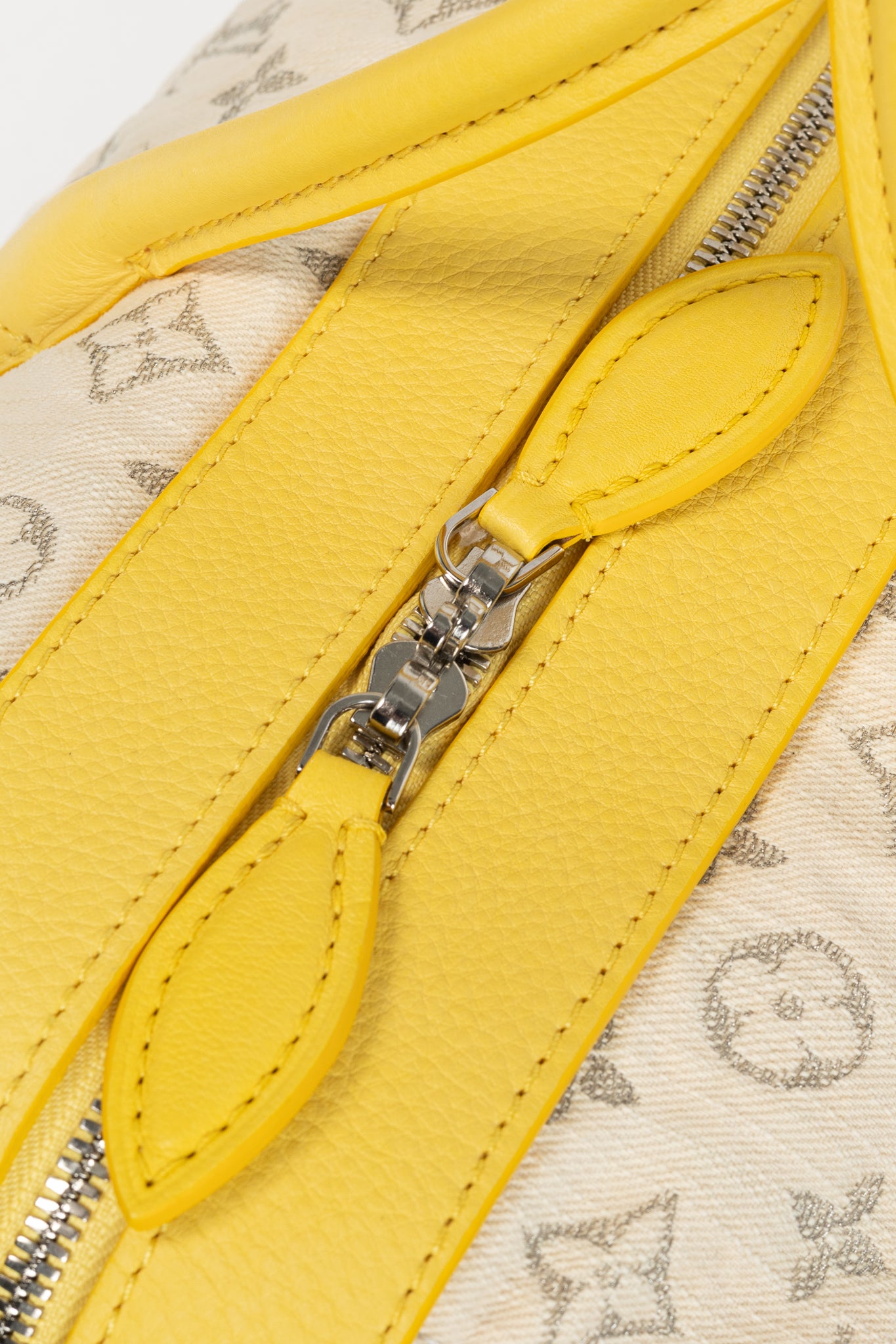 Louis Vuitton SS/12 Squat MM Denim Jaune Handbag