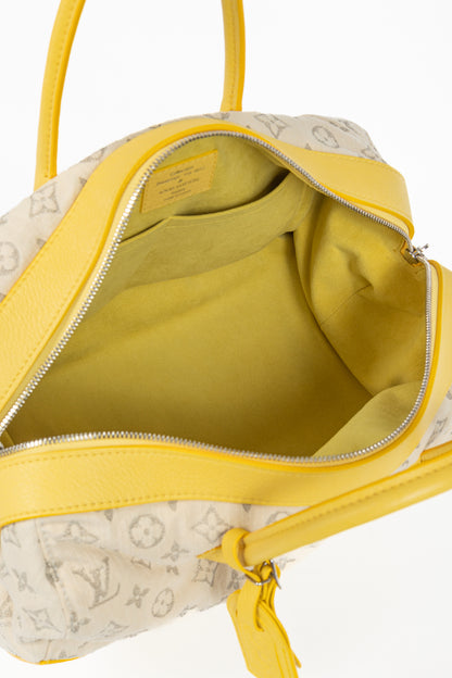 Louis Vuitton SS/12 Squat MM Denim Jaune Handbag