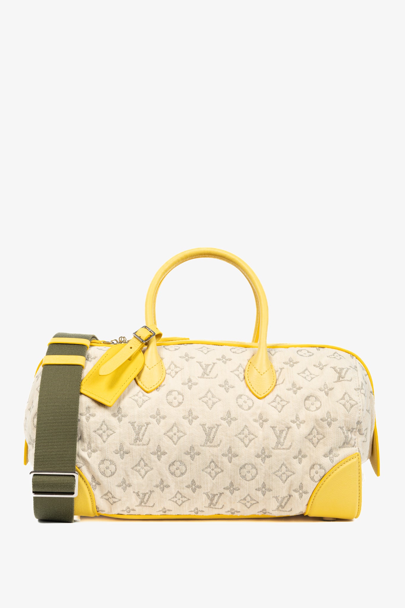 Louis Vuitton SS/12 Squat MM Denim Jaune Handbag