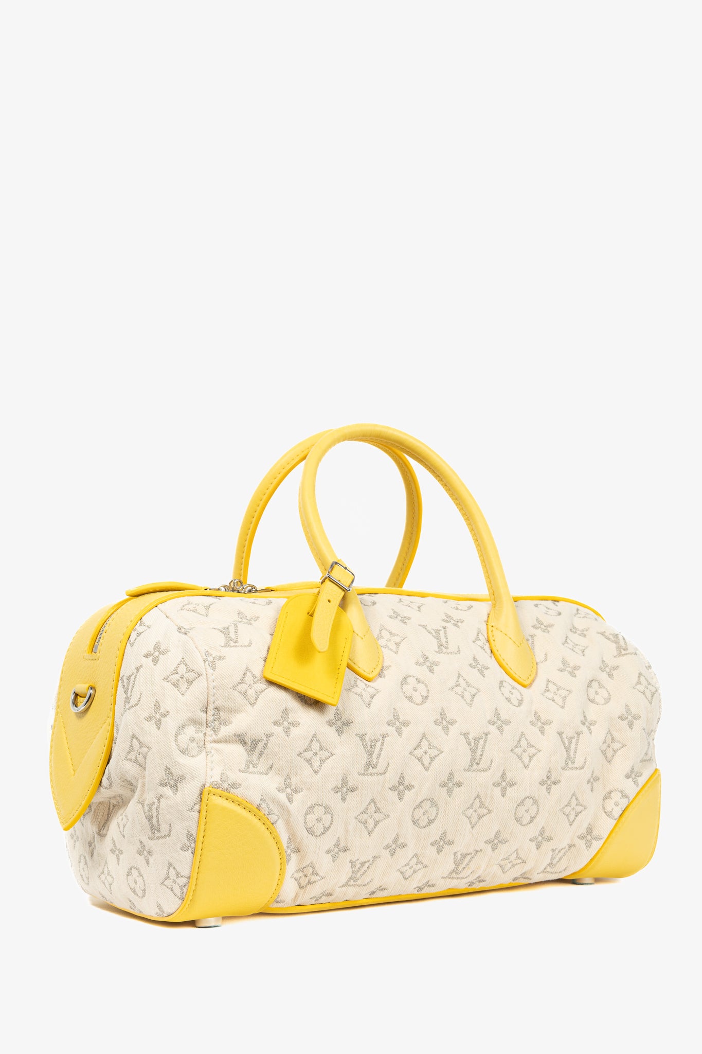 Louis Vuitton SS/12 Squat MM Denim Jaune Handbag