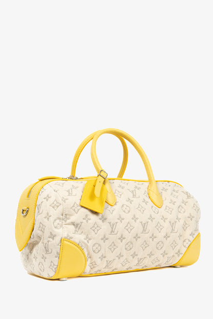 Louis Vuitton SS/12 Squat MM Denim Jaune Handbag