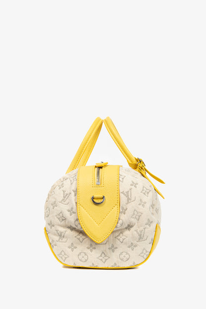 Louis Vuitton SS/12 Squat MM Denim Jaune Handbag