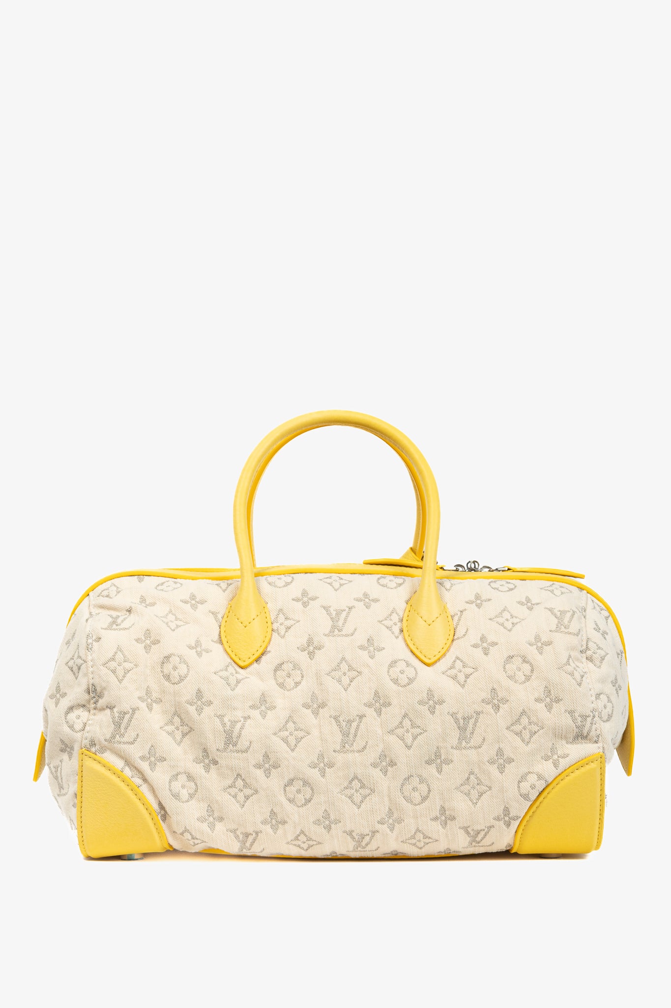Louis Vuitton SS/12 Squat MM Denim Jaune Handbag
