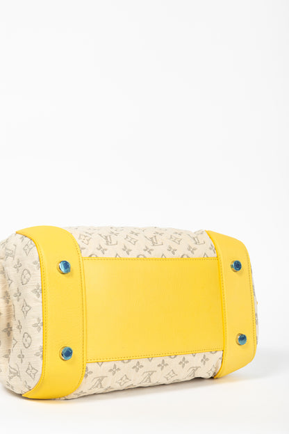 Louis Vuitton SS/12 Squat MM Denim Jaune Handbag