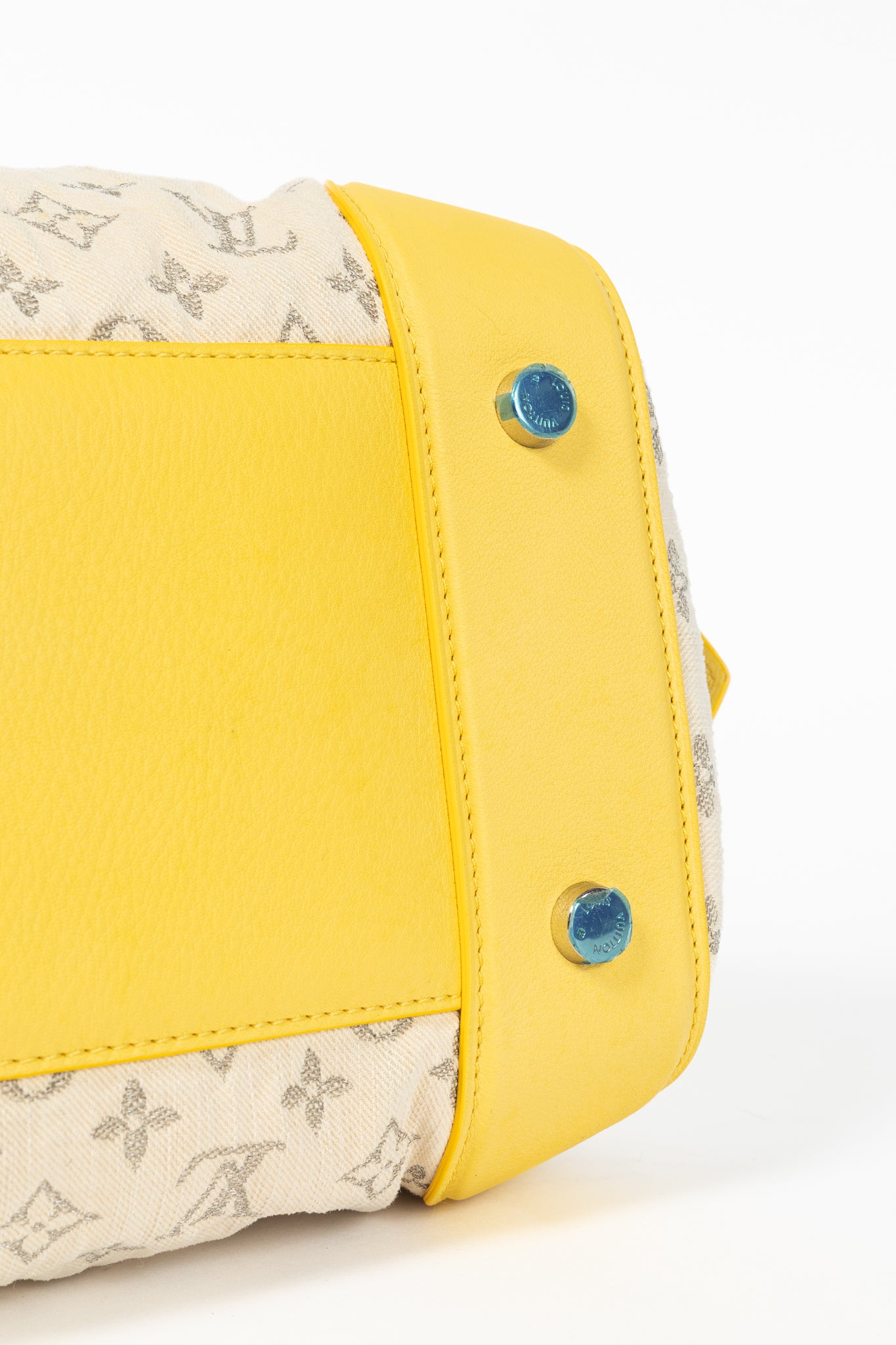 Louis Vuitton SS/12 Squat MM Denim Jaune Handbag