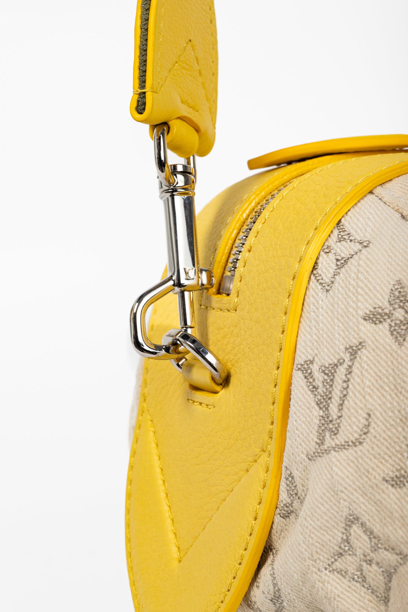 Louis Vuitton SS/12 Squat MM Denim Jaune Handbag