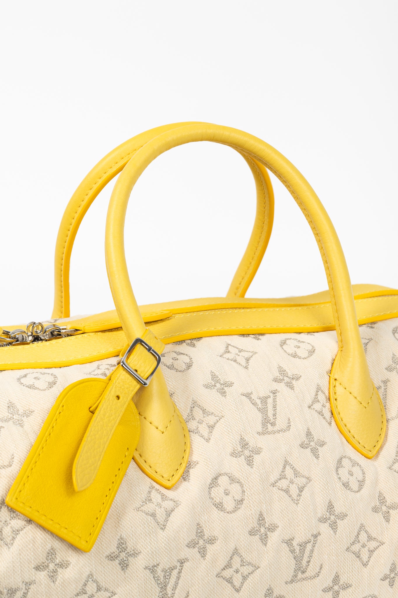 Louis Vuitton SS/12 Squat MM Denim Jaune Handbag
