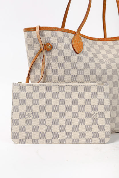 Louis Vuitton Neverfull MM Damier Azur Canvas Tote