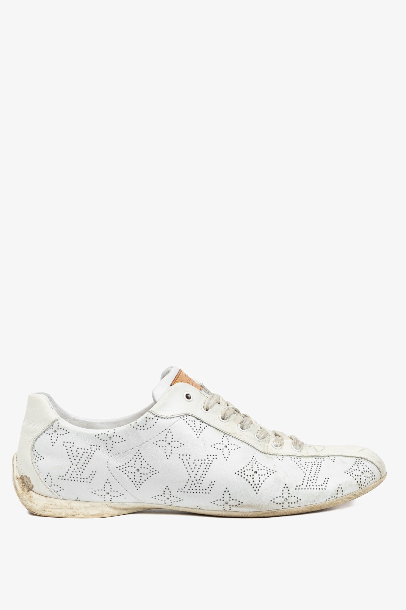 Louis Vuitton White Mahina Perforated Monogram Leather Lace-Up Sneakers