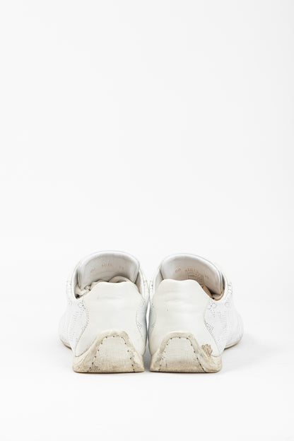 Louis Vuitton White Mahina Perforated Monogram Leather Lace-Up Sneakers