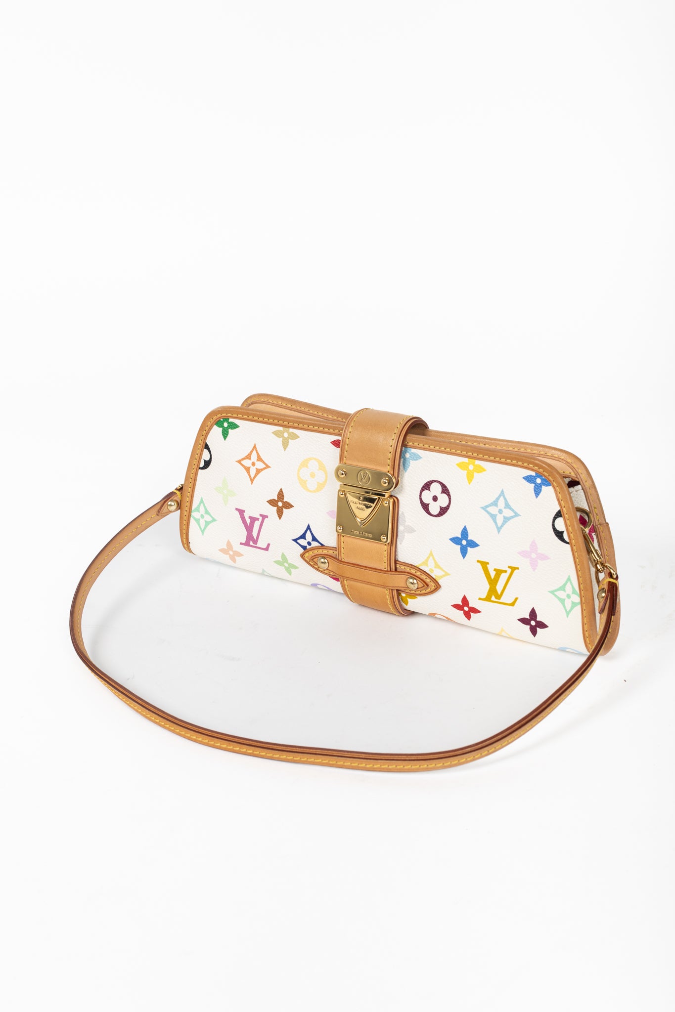 Louis Vuitton x Takashi Murakami Shirley White Multicolore Monogram Handbag