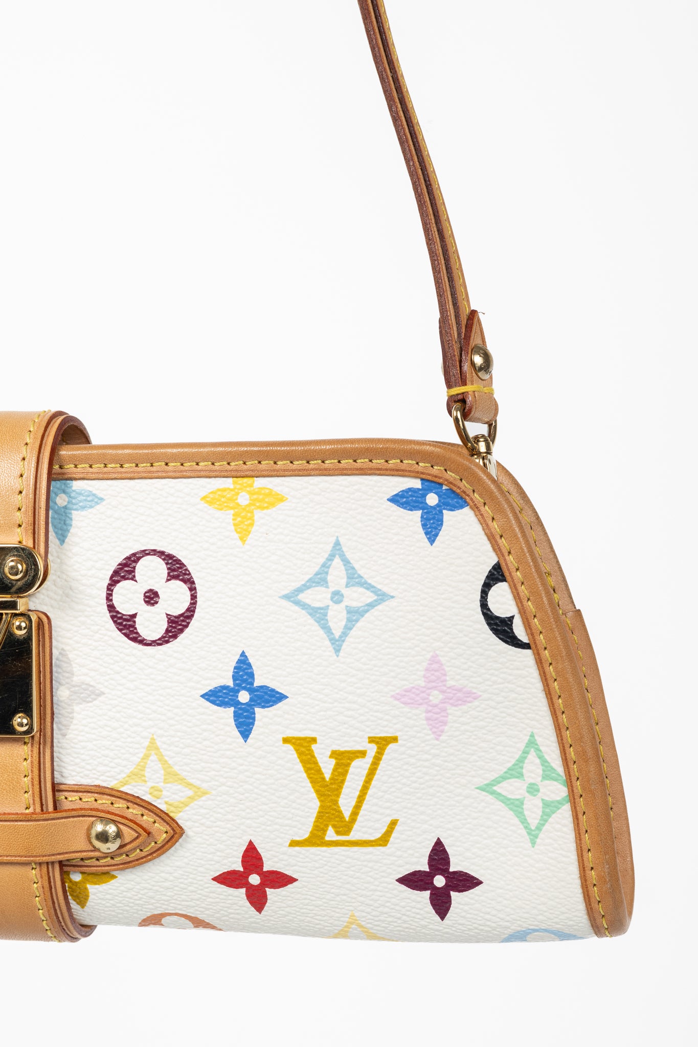 Louis Vuitton x Takashi Murakami Shirley White Multicolore Monogram Handbag