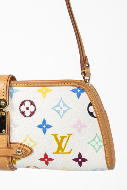 Louis Vuitton x Takashi Murakami Shirley White Multicolore Monogram Handbag