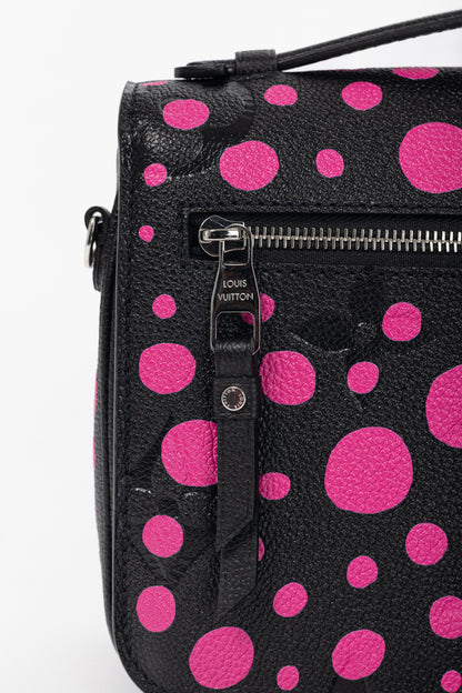 Louis Vuitton x Yayoi Kusama Pochette Metis MM Black & Fuchsia Infinity Dots Monogram Empreinte Satchel