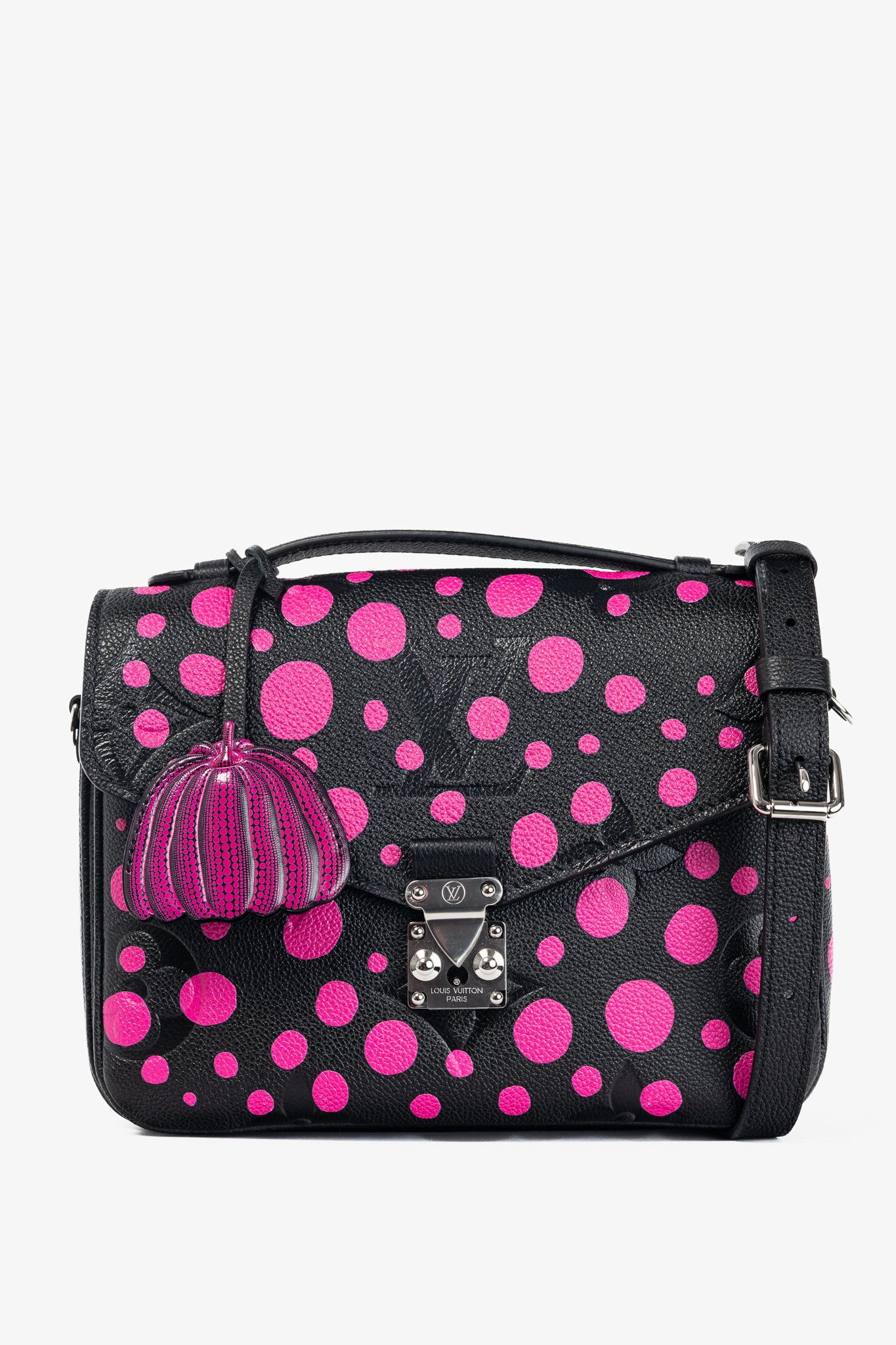 Louis Vuitton x Yayoi Kusama Pochette Metis MM Black & Fuchsia Infinity Dots Monogram Empreinte Satchel