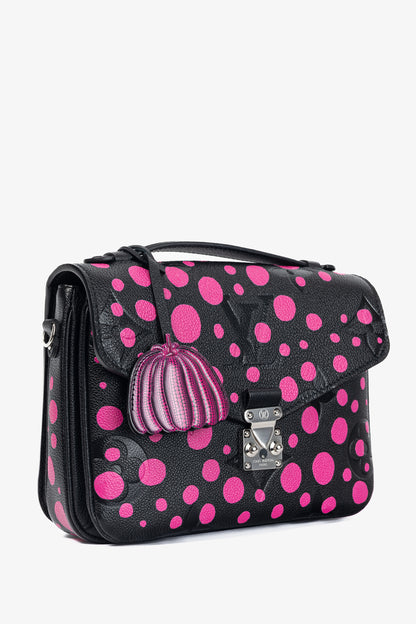Louis Vuitton x Yayoi Kusama Pochette Metis MM Black & Fuchsia Infinity Dots Monogram Empreinte Satchel
