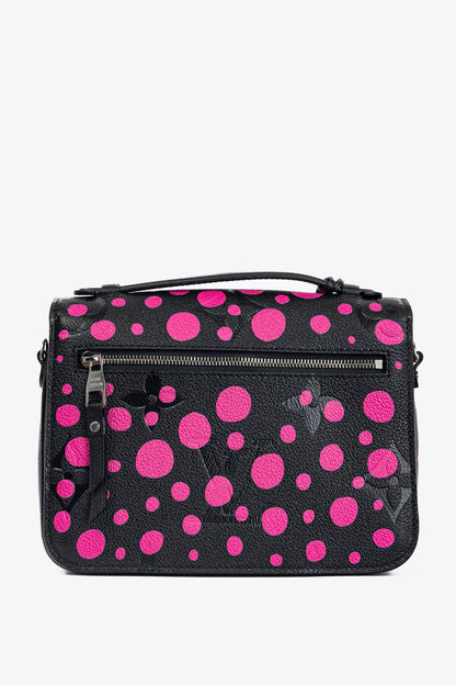 Louis Vuitton x Yayoi Kusama Pochette Metis MM Black & Fuchsia Infinity Dots Monogram Empreinte Satchel