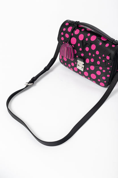 Louis Vuitton x Yayoi Kusama Pochette Metis MM Black & Fuchsia Infinity Dots Monogram Empreinte Satchel