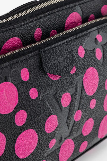 Louis Vuitton x Yayoi Kusama Multi Pochette Accessoires Black & Fuchsia Infinity Dots Monogram Empreinte Handbag