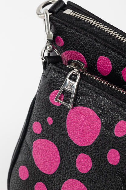 Louis Vuitton x Yayoi Kusama Multi Pochette Accessoires Black & Fuchsia Infinity Dots Monogram Empreinte Handbag
