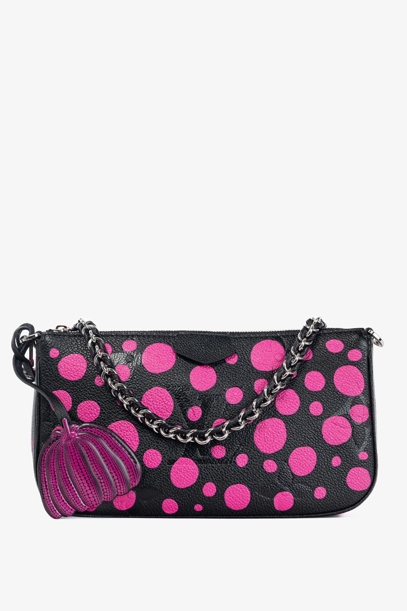 Louis Vuitton x Yayoi Kusama Multi Pochette Accessoires Black & Fuchsia Infinity Dots Monogram Empreinte Handbag